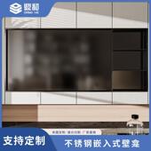 3TZA04室不锈钢壁龛浴卫生嵌入室式 置物架间电视柜分层隔板柜浴收