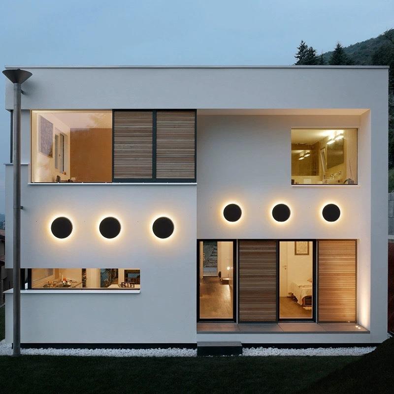 LE墙D户花外防水壁灯简约现院代别墅庭园林园外GDO走廊过道圆形壁