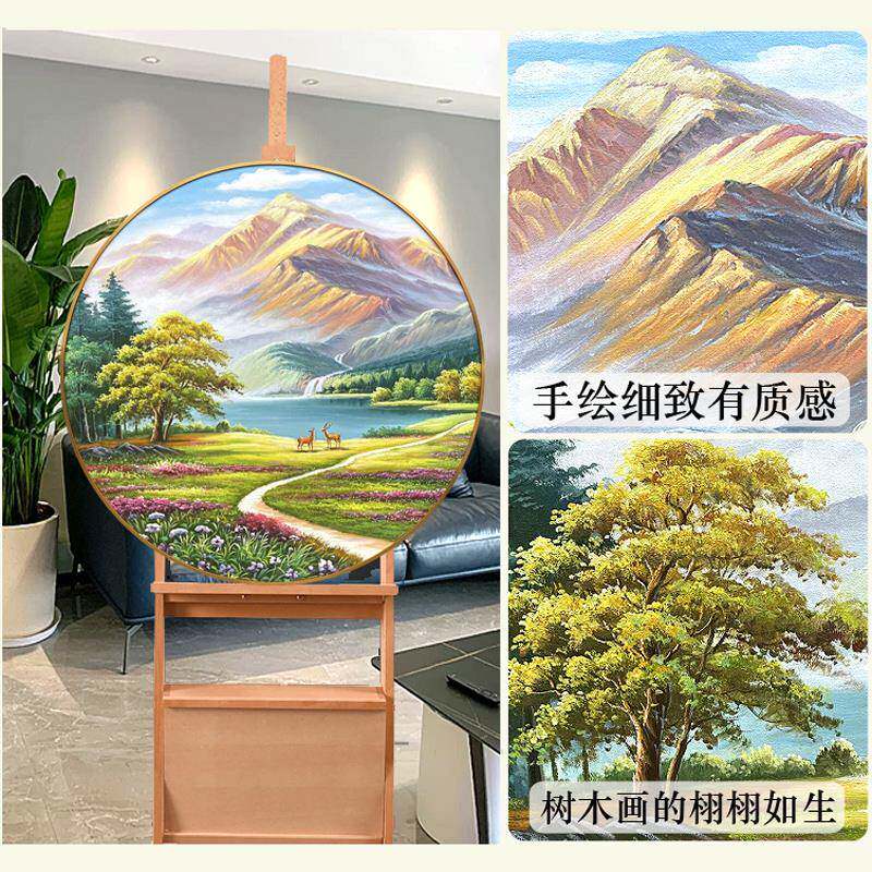 金山聚宝YS-2015-盆手绘油风景山水玄关画装饰轻奢厅简约餐挂画画