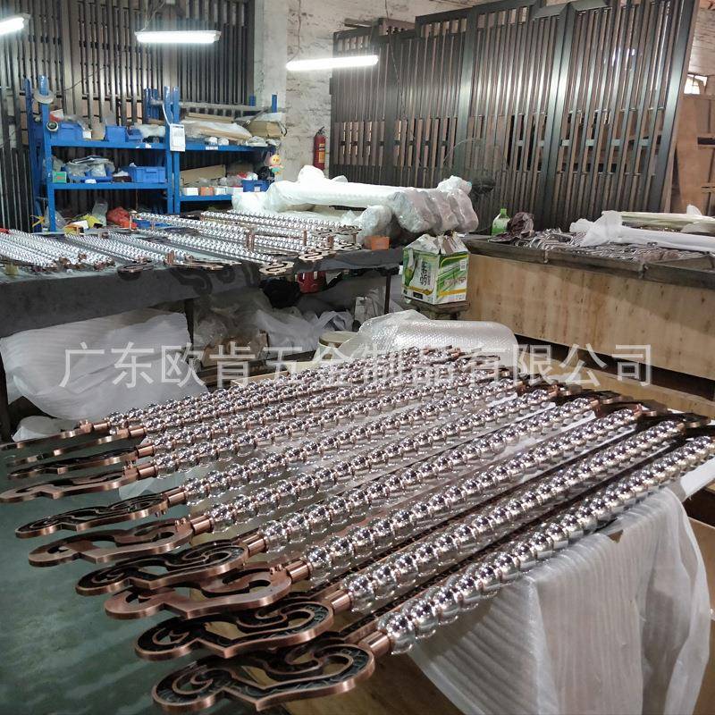 酒店豪华寓轻奢KPZ水晶红古铜祥云雕刻璃门公木大门门玻拉手