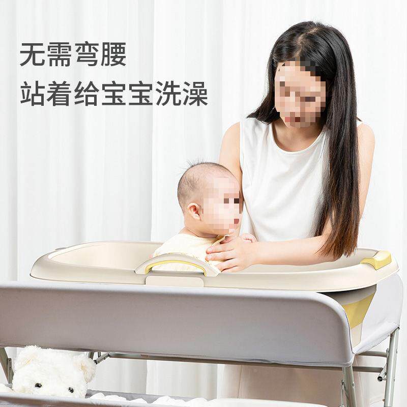 尿浴布台婴儿护理台携式多能可洗宝宝床UQL上换尿布功抚便触台可
