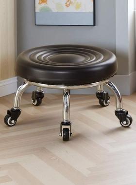 家滑用美LOD甲厅带客娃懒人凳网红移动轮拆修脚快递小凳子万向轮