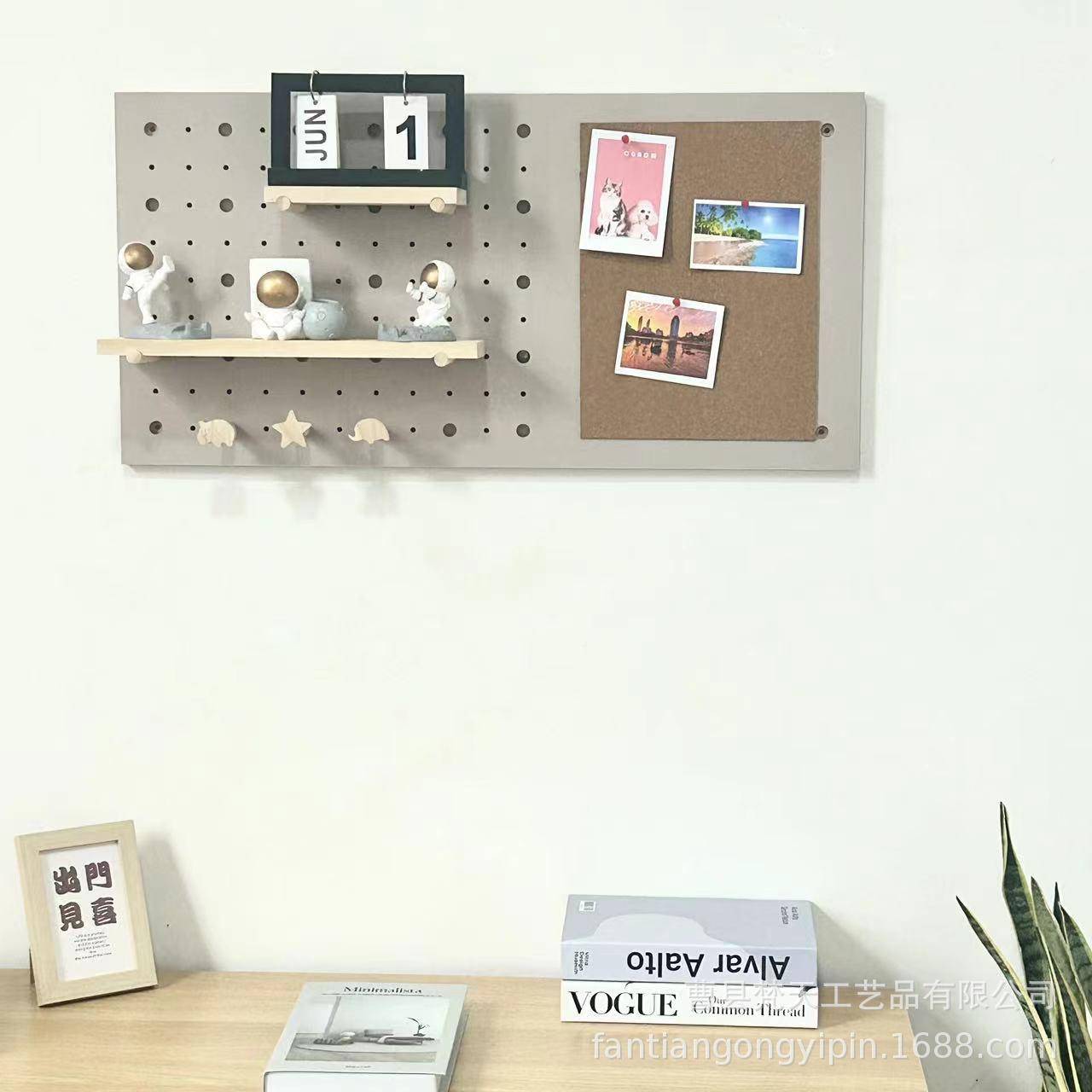 木质洞洞板面理整壁挂入户收架纳装饰留言板实木置物架收纳RM01墙