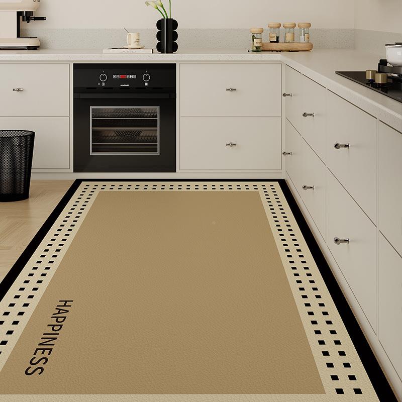 轻奢厨吸地房专用垫皮CF02革吸水垫油滑可擦免洗地毯防油耐防脏垫