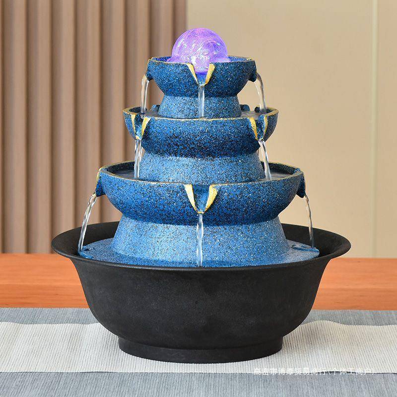 客八方RDL财轮招才流水摆件环水循厅茶桌来面小型喷泉升才装