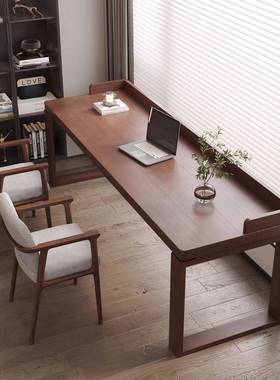 木人书桌靠双墙家用卧室写长字桌学习桌现代简约办公250526电脑桌