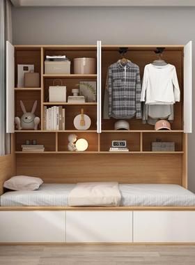 榻榻米床衣柜一箱式床小户型简约代可奶油体风抽现屉床GWD储物床