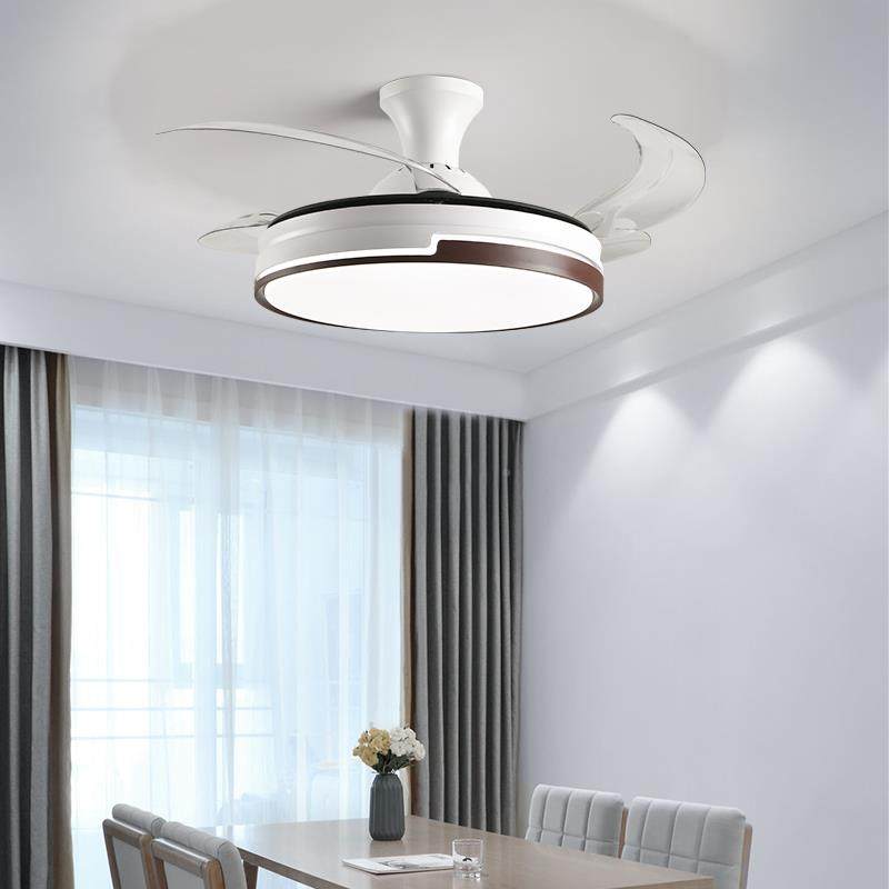 新款吸灯顶隐风扇形扇灯家用卧室677客厅餐厅现代简约大风力智能