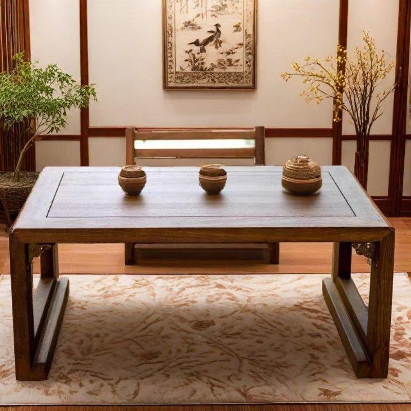 榆木折叠和室小桌子矮SDJ榻米茶桌椅实木飘窗茶几炕桌榻日式台地