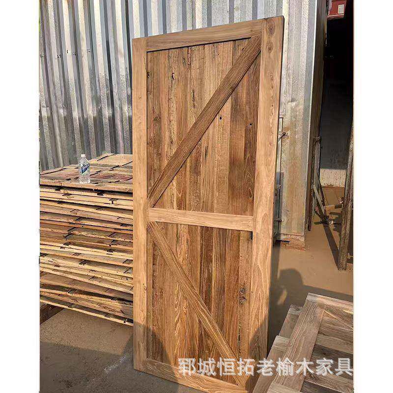 内榆木室门复别墅推拉门仿老古中式庭院门原木492大古门
