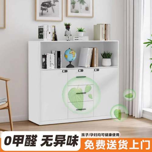 办公室拆装柜件文柜铁皮带柜矮柜置密码锁收纳柜储物YBM211柜打印