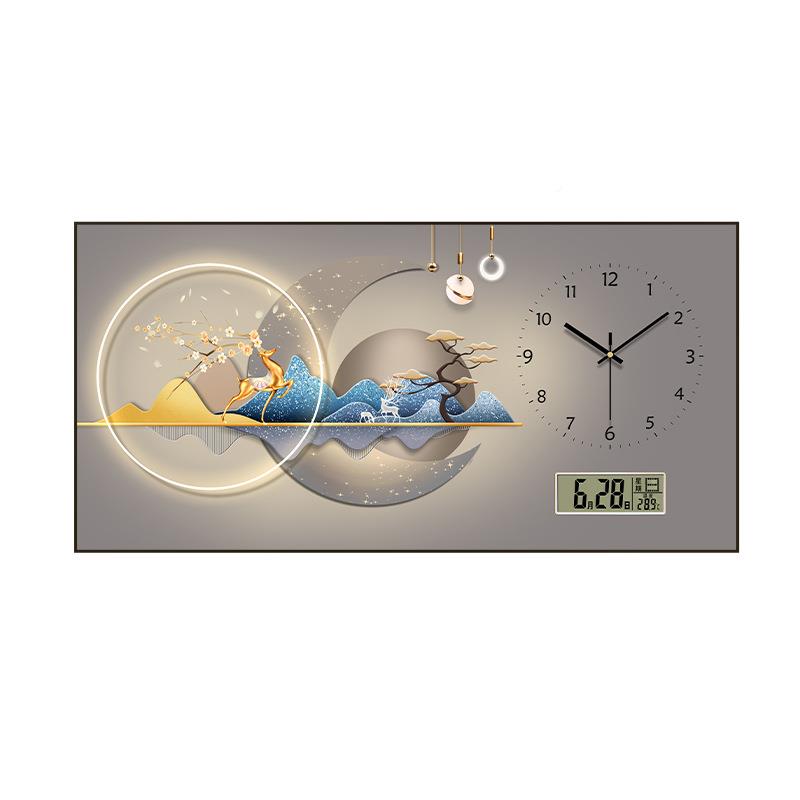 现代轻奢电电表箱装饰画225SGL新款配箱遮电闸盒挡麋鹿万年历钟表