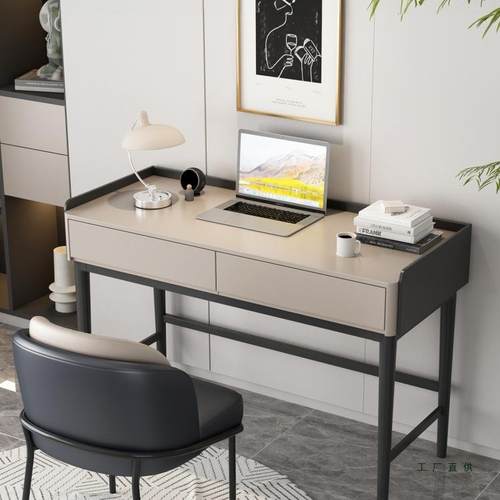 意式实木书桌桌卧室简客约小现KXE书桌轻奢代书房床边家用子厅