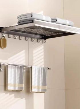 洗澡卫生间放浴LXN巾架室衣服隐收纳置物架形伸缩浴折叠毛巾干净