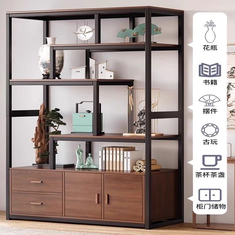 地古架现代简约茶具置TVU架客物厅新中式茶博柜子展示柜落收纳架