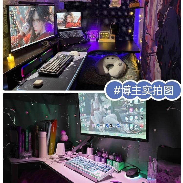 台床上转角电脑桌式电办公桌985懒简约可定制家人用宿舍拐角书桌