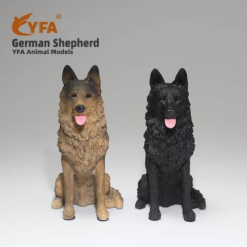 厂德家J013直艺供国牧羊犬仿模型德牧狼狗真黑背车载摆件树脂品