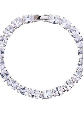 简约铜锆石旦形手链欧美款新款时尚潮人跨境配饰女士创意款手环