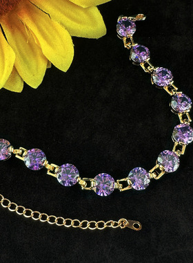 简约铜锆石手链新款欧美风格时尚潮人跨境配饰女士创意款手环