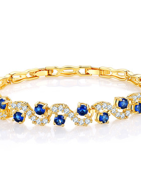 新款饰品时尚大钻手链闪亮锆石手链 欧美风格跨境 几何风