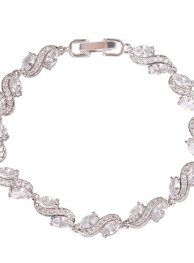 新款欧美风格款创意款手环时尚潮人跨境 配饰铜锆石女士手链