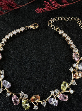 简约铜锆石手链新款欧美风格时尚潮人跨境配饰女士创意款手环