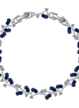 欧美款新款时尚潮人跨境 配饰复古花环铜锆石手女士创意款手环