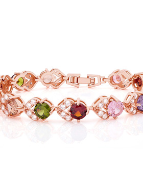 时尚锆石铜手链现货 铜质底座镶嵌锆石 厂家直售可