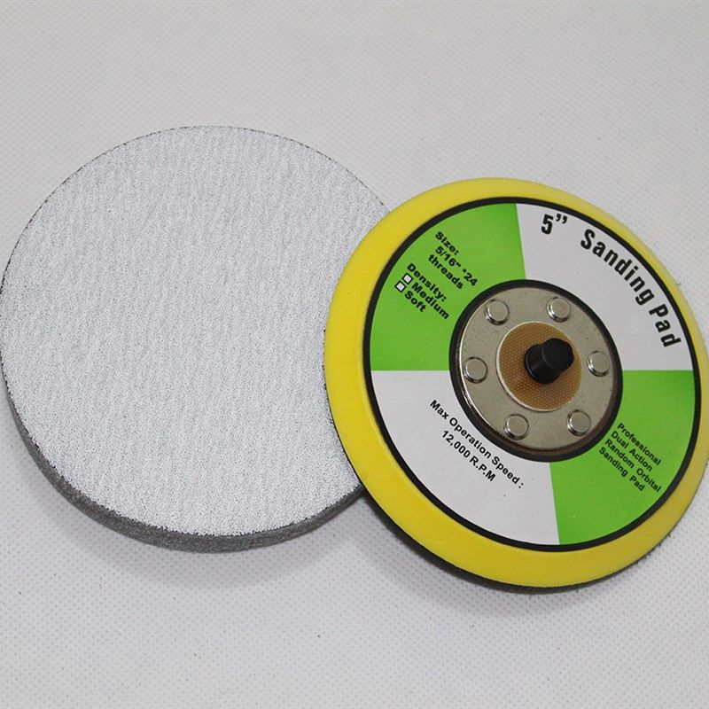 厂家直供4寸5寸7寸9寸金牛白砂植绒砂纸片木工打磨气磨机圆盘砂纸