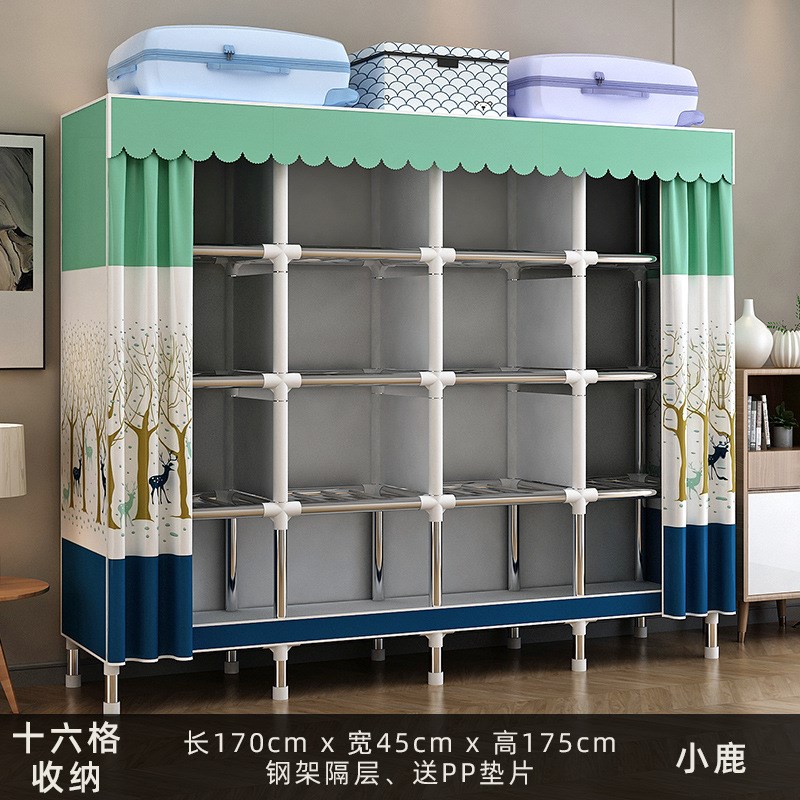 简易衣柜钢管加粗加固宿舍收纳柜子衣橱布艺衣柜出租房用现代新品