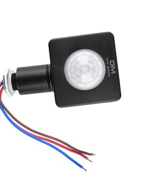 AC85-265V 迷你小号人体红外感应开关 开孔12MM 黑色