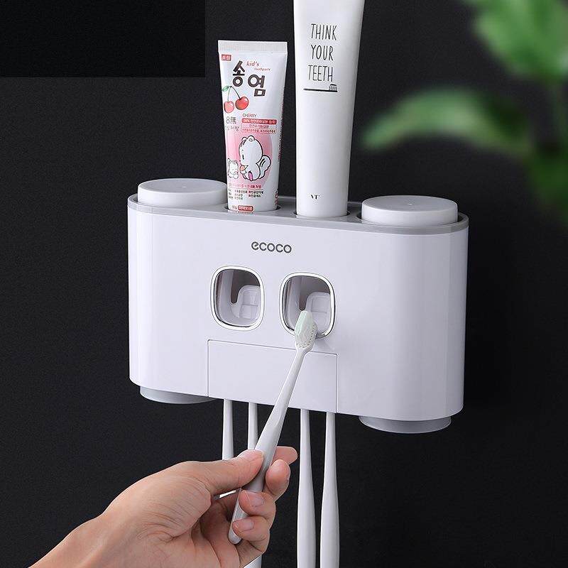 意可可牙刷置物架壁式免打孔漱口杯刷牙杯挂墙式壁挂吸壁牙具套装
