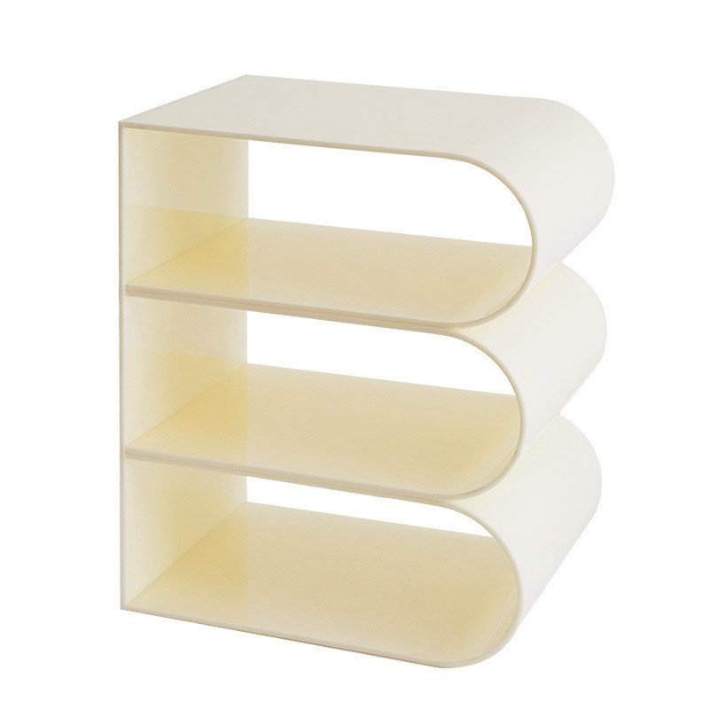 工厂供应亚克力杂志书架奶油色客厅小户型边几儿童绘本收纳置物架