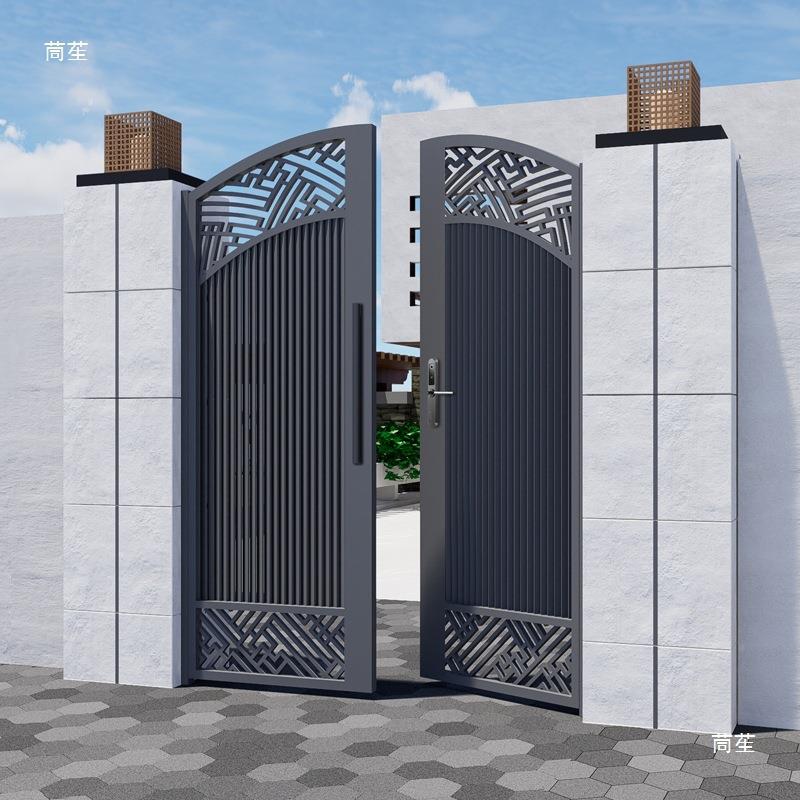 铝513合金别墅对双开钢门庭院农村自建房大门户铁不锈艺外院子门