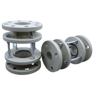 pph法兰视耐镜塑P料管道高温PH视盅硼硅玻璃窥观KWH视口管路察镜