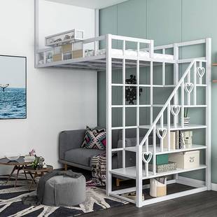 床复二楼床寓GC002阁楼公式高架床悬楼空铁艺床loft阁式床上床下