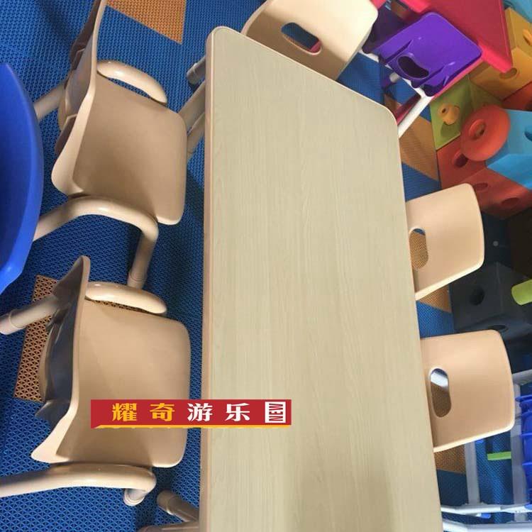 色木可10734升桌降桌椅.儿童课椅.学习桌长方桌六人幼儿园美术室