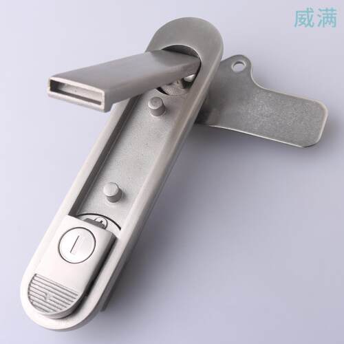 新B3无品牌/0配电电柜锁AAB302不锈钢平面锁3跳式把手箱锁电气柜