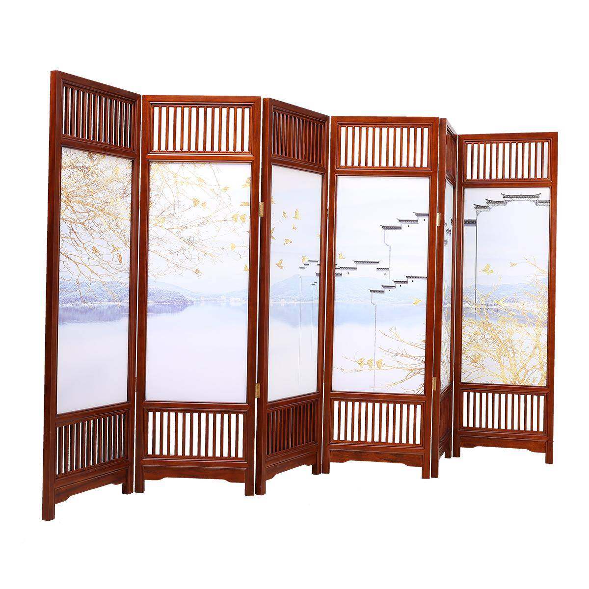 烤漆工艺步板VHT步高上竖晶格屏风隔断新中式瓷双面打印图下案叠