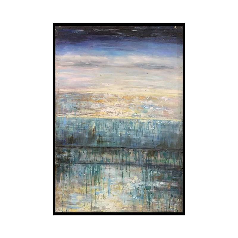 纯手绘油画轻奢现代简约装饰玄关画客厅墙画走道挂画美式立体油画图片