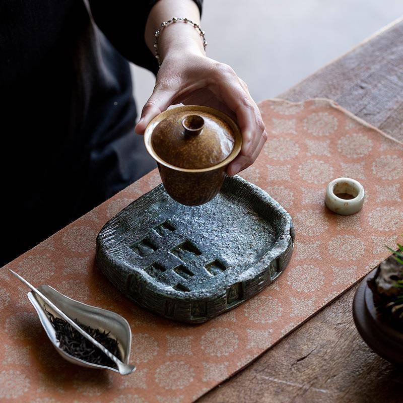 冸斋手作敦煌承干泡GED台玩中式紫复古高端把陶瓷窑变壶垫壶砂壶