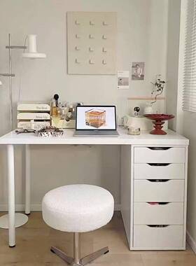 学习桌卧室家用带抽屉学习桌书柜简易FOE脑桌双人写电字长桌五斗