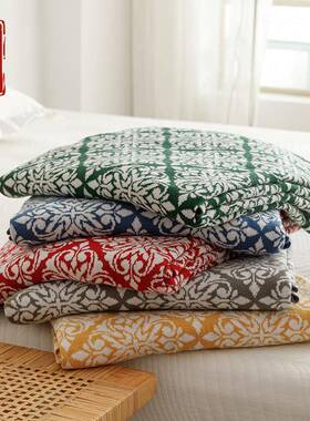 全棉夏季轻针织便盖巾毯办公薄午休毯旅游携毯家居搭M22005沙发巾