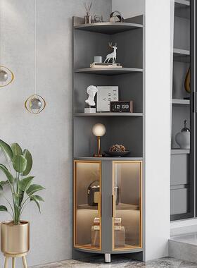 墙TKX8J4m7角柜置物三柜角柜客厅转角柜角储物柜置物架新拐款轻奢