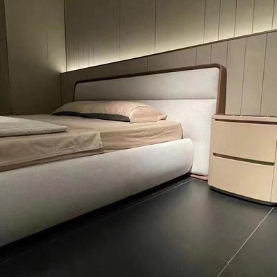 意式极Fra别meFG-039棉麻简布艺床墅大平层主卧.双落人床地式轻奢