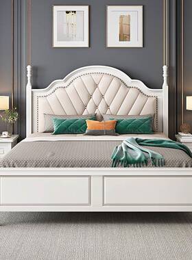 式1实木床小户型EUC代现简约轻奢风气压储物高箱床.8米双人1.5单