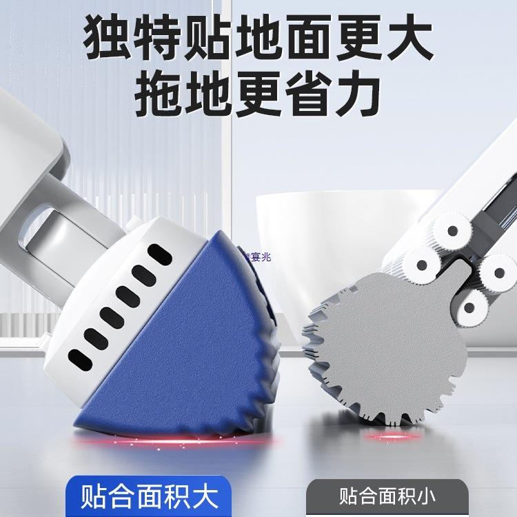 式绵吸水拖把家海用一拖198净卫生间胶棉对折折叠挤水免洗手替换