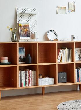 严实储物柜家用客厅收纳柜书柜格木选子边柜小户型书wyy20241房樱