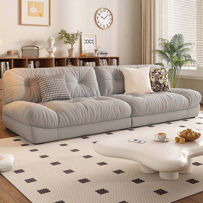 云沙发新款简朵约奶VRB人油风客厅小户型排双三位懒人直布艺直发
