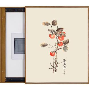 电表箱装饰画yq631541竖版免打孔配电电箱壁画超薄新式中总闸空开